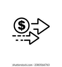 dollar rate increase icon up dollar  sign