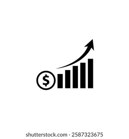 dollar rate increase icon up dollar  sign