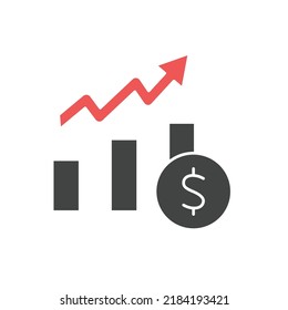 Dollar Rate Increase icons  symbol vector elements for infographic web