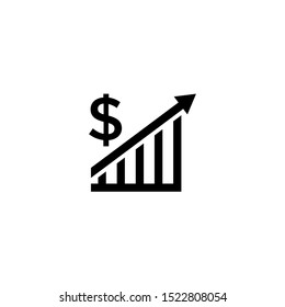Dollar Rate Increase line icon. linear style sign for mobile concept and web design, Growth rate outline vector icon, Financial success symbol, logo illustration