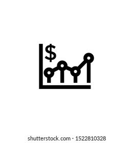 Dollar Rate Increase line icon. linear style sign for mobile concept and web design, Growth rate outline vector icon, Financial success symbol, logo illustration