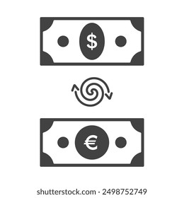 Dollar rate increase sign, Money payout investment icon, Dollar growth vector sign isolated.