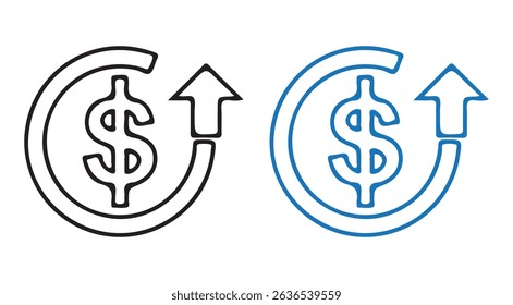 Dollar rate increase vector icon. Rise cost icon vector illustration eps 10