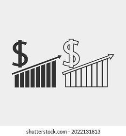 Signo de ilustración de icono del vector de tasa de dólar