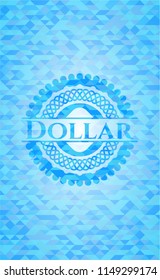 Dollar realistic light blue mosaic emblem