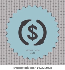 Dollar recycle icon, web design element