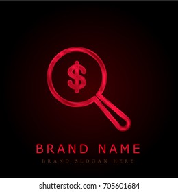 Dollar red chromium metallic logo