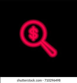 Dollar red glowing neon ui ux icon. Glowing sign logo vector