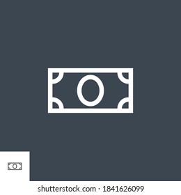 Dollarbezogenes Vektorgrafik-Thin-Line-Symbol. Einzeln auf schwarzem Hintergrund. Bearbeitbarer Stroke. Vektorgrafik.
