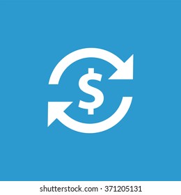 dollar reload icon, on blue background