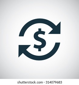 dollar reload icon, on white background