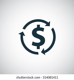 dollar reload icon, on white background

