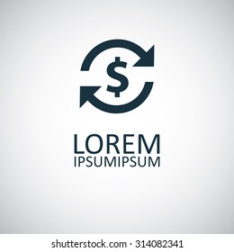 dollar reload icon, on white background
