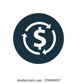 dollar reload icon, on white background