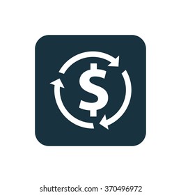 dollar reload icon, on white background