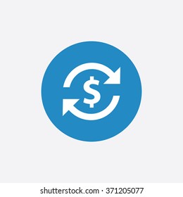 dollar reload icon, on white background