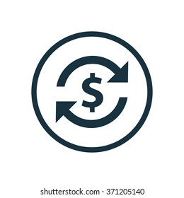 dollar reload icon, on white background