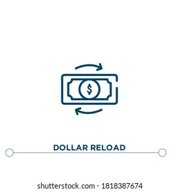 dollar reload outline vector icon. simple element illustration. dollar reload outline icon from editable cryptocurrency concept. can be used for web and mobile
