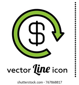 dollar reload vector icon