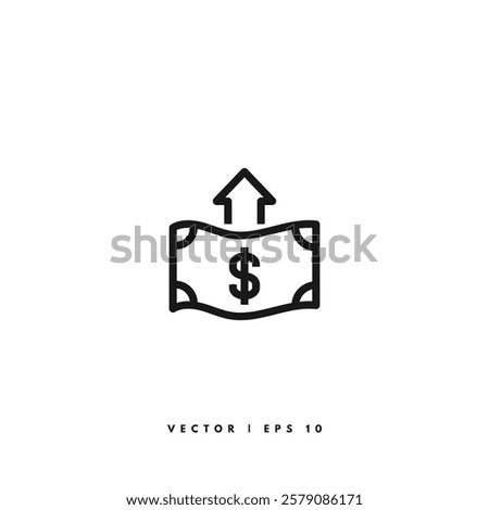 Dollar Rise Icon. Editable Stroke