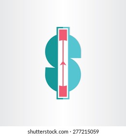 dollar rising banking icon design
