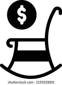 dollar rocking Vector illustration on a transparent background.Premium quality symbols.Glyphs vector icon for concept and graphic design.
