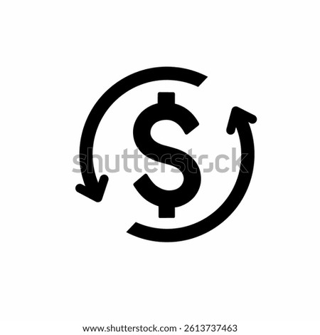 dollar round icon . dollar arrow icon.