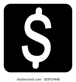 Dollar round vector button on white. Vector illustration.