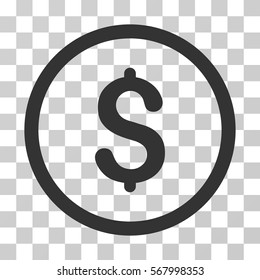 Dollar rounded icon. Vector illustration style is flat iconic symbol inside a circle, gray color, transparent background. Designed for web and software interfaces.