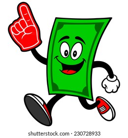 Dollar Running with Foam Finger