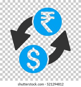 Dollar Rupee Exchange icon. Vector pictograph style is a flat symbol, color, chess transparent background. Designed for software and web interface toolbars and menus.