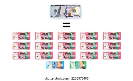 dollar and rupiah currency vector, medium of exchange. financial theme. dollar and rupiah banknotes