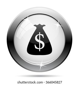 Dollar sack icon. Internet button on white background. EPS10 vector.
