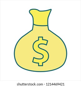 dollar sack icon vector