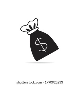 dollar sack, purse icon vector illustration