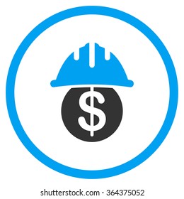 Dollar Safety vector icon. Style is bicolor flat symbol, blue and gray colors, rounded angles, white background.