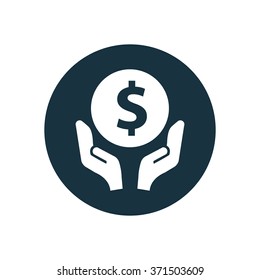 dollar save icon, on white background