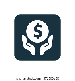 dollar save icon, on white background