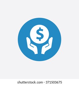 dollar save icon, on white background