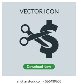 Dollar scissors vector icon