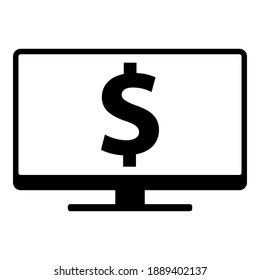 Dólar y pantalla en blanco