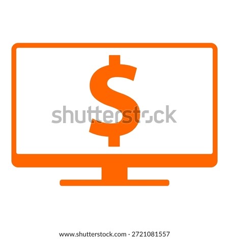 Dollar and screen on white