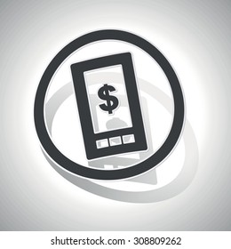 Dollar screen sign sticker, curved, with outlining and shadow