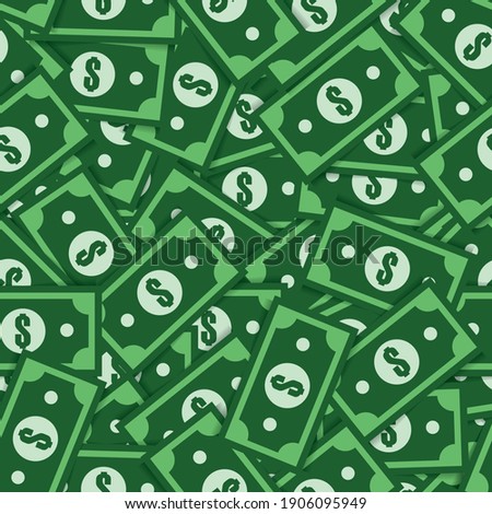 Dollar Seamless pattern. Money Dollar pattern for fabric, baby clothes, background, textile,wrapping paper and other decoration.Vector illustration