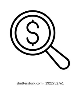 dollar search line icon