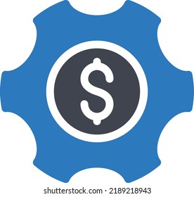 dollar setting Vector illustration on a transparent background.Premium quality symbols.Glyphs vector icon for concept and graphic design.