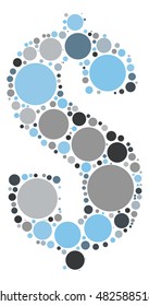 Dollar shape vector design by color point