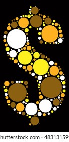 Dollar shape vector design by color point