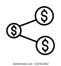 dollar sharing line icon