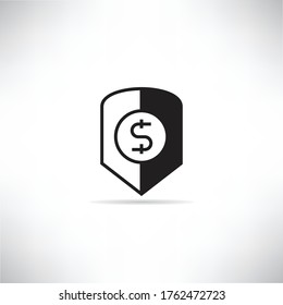 protector de dólar para la ilustración del vector de concepto de cobertura de divisas
